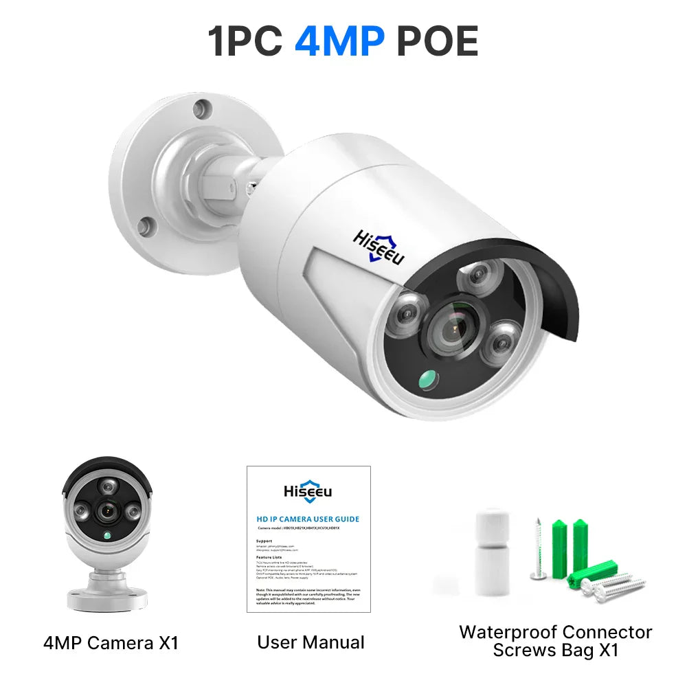 Hiseeu 5MP 4MP Audio IP Security Surveillance Camera