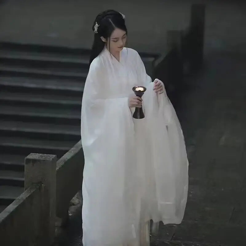 White Hanfu Dress Women Ancient Chinese Hanfu Female