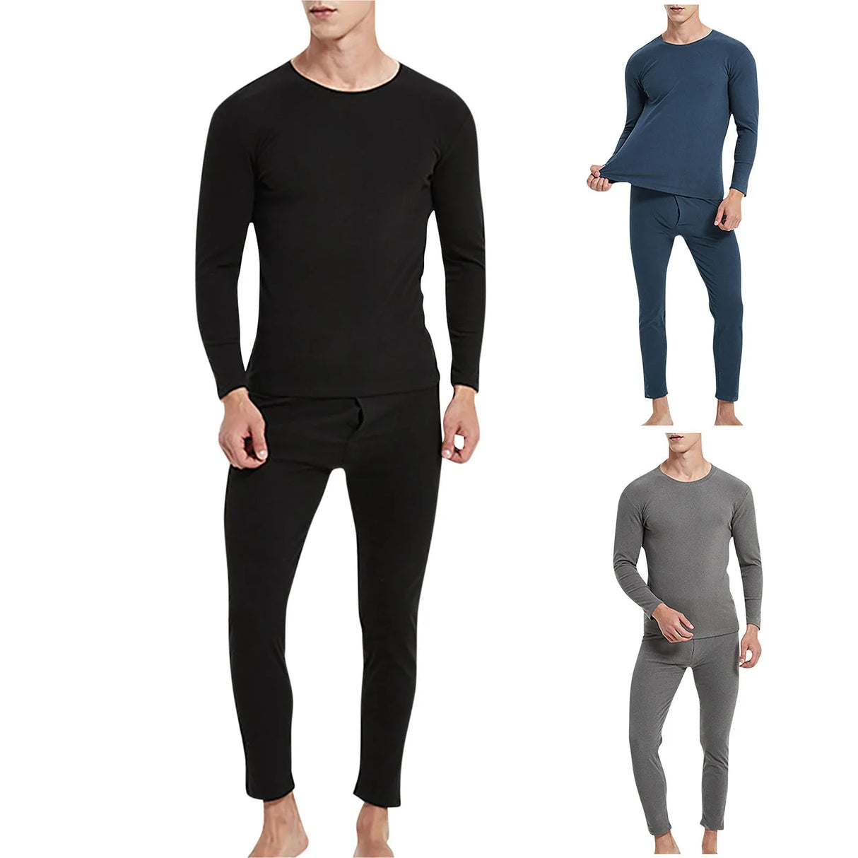 Winter Men Thermal Underwear Sets Thermal Long Pants
