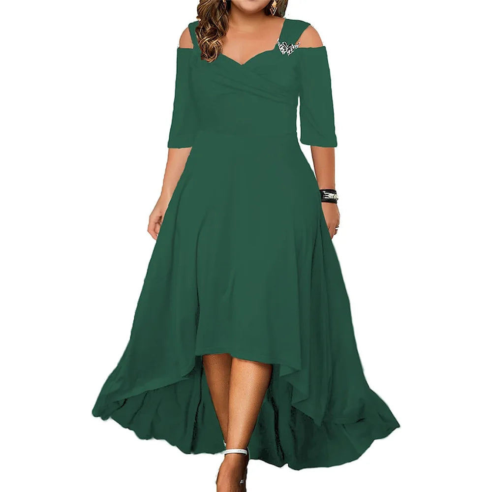 L-5XL Summer Fashion Elegant Long Dress Plus Size