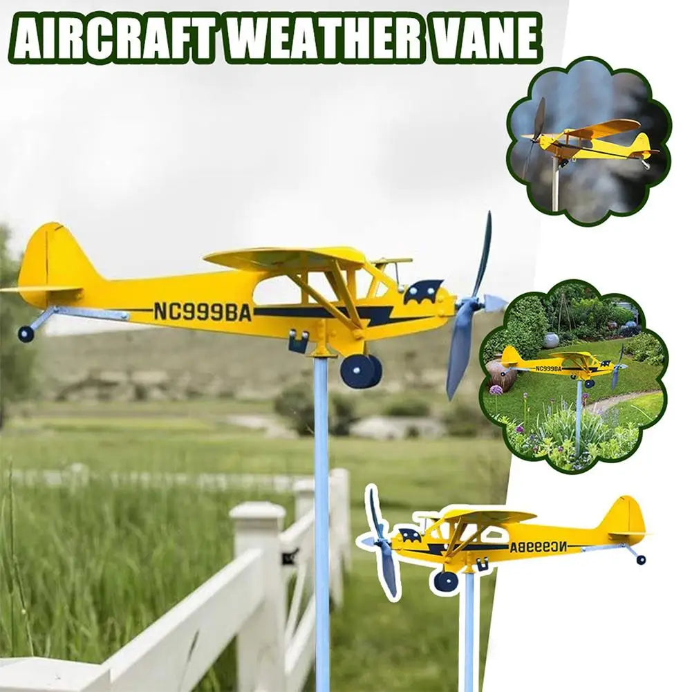 Metal Airplane Weathervane 3D Piper J3 Cub Wind