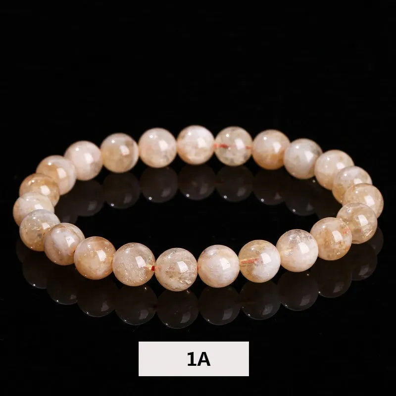 JD Natural Stone Citrines Beads Bracelet Women Yellow
