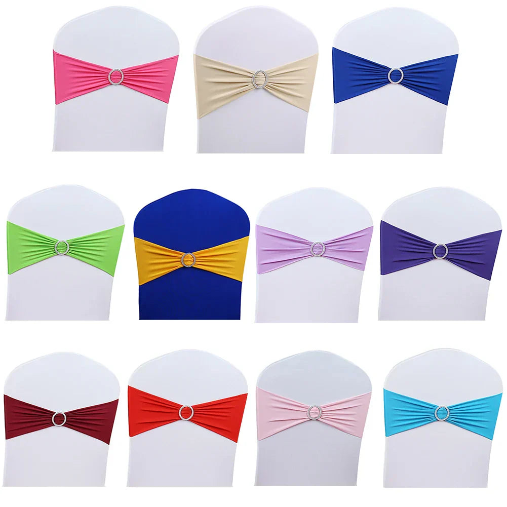 50PCS Wedding Chair Knot Ribbon Decoration Sashes For