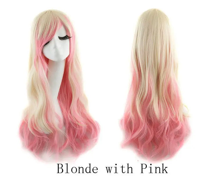 Lady 80cm Long Curly Wigs Fashion Cosplay Costume