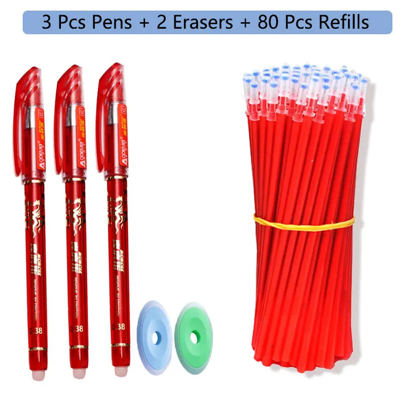 85Pcs/Set Erasable Pen Gel Pens 0.5mm Blue/Black ink