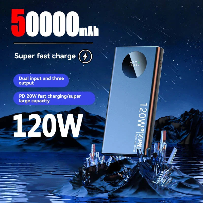 50000mAh Sufficient Capacity Power Bank 120W Super Fast