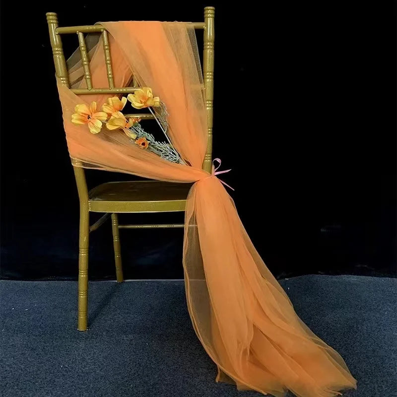 20pc/lot Tulle Sheer Organza Sashes For Wedding Banquet