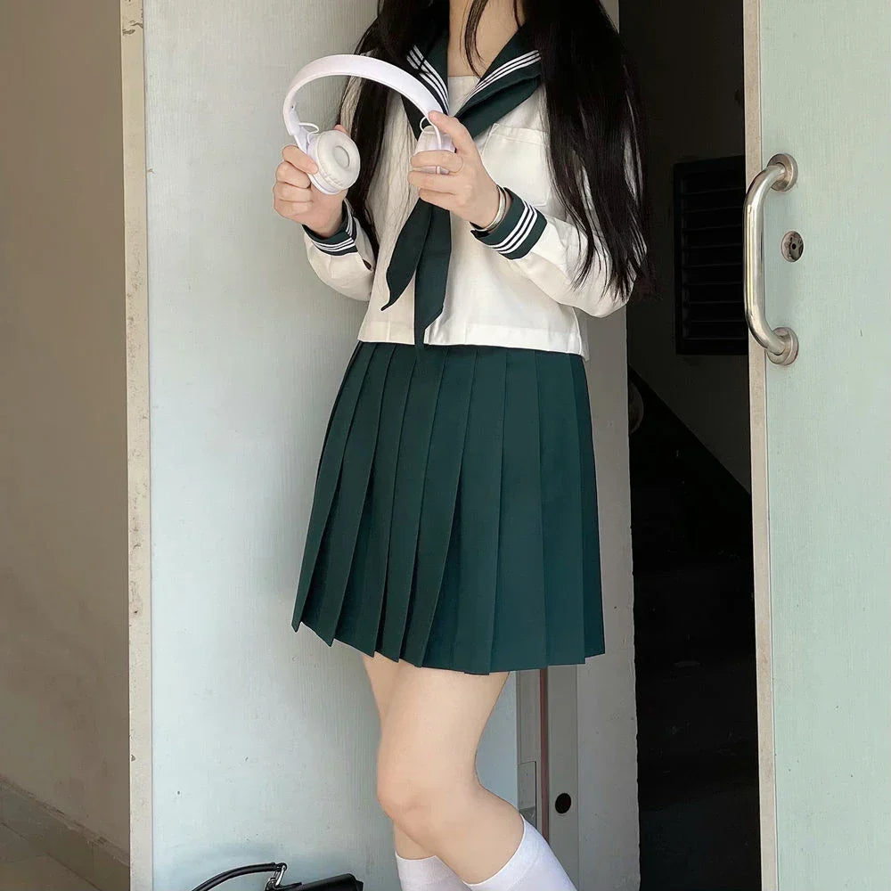 Japanese School Girl Uniform XSXL JK Green Sailor