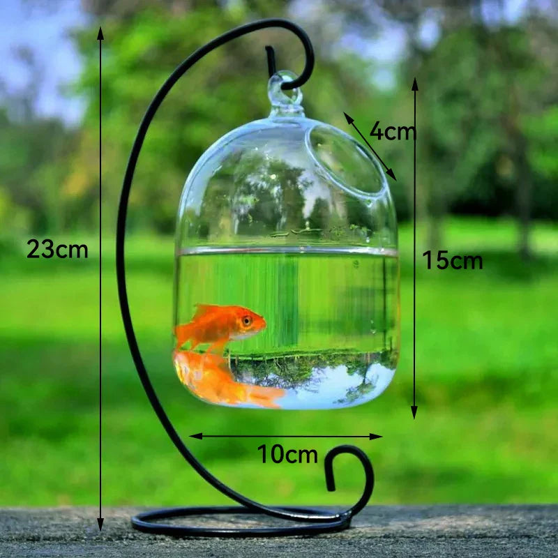 Mini Fish Tank Aquarium Accessories Goldfish Glass Fishbowl