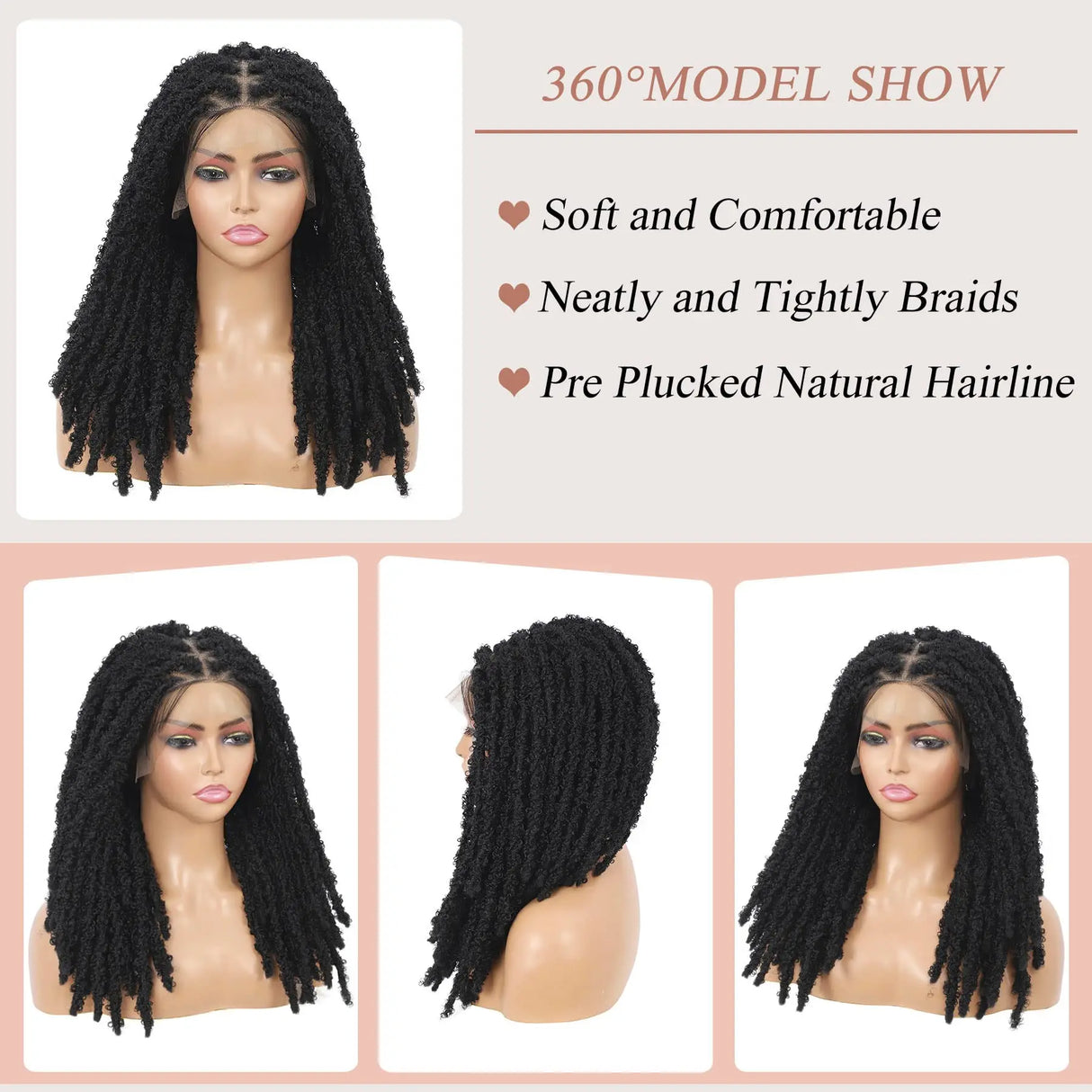 Kalyss 20" Triangle Knotless Butterfly Locs Braided Wigs