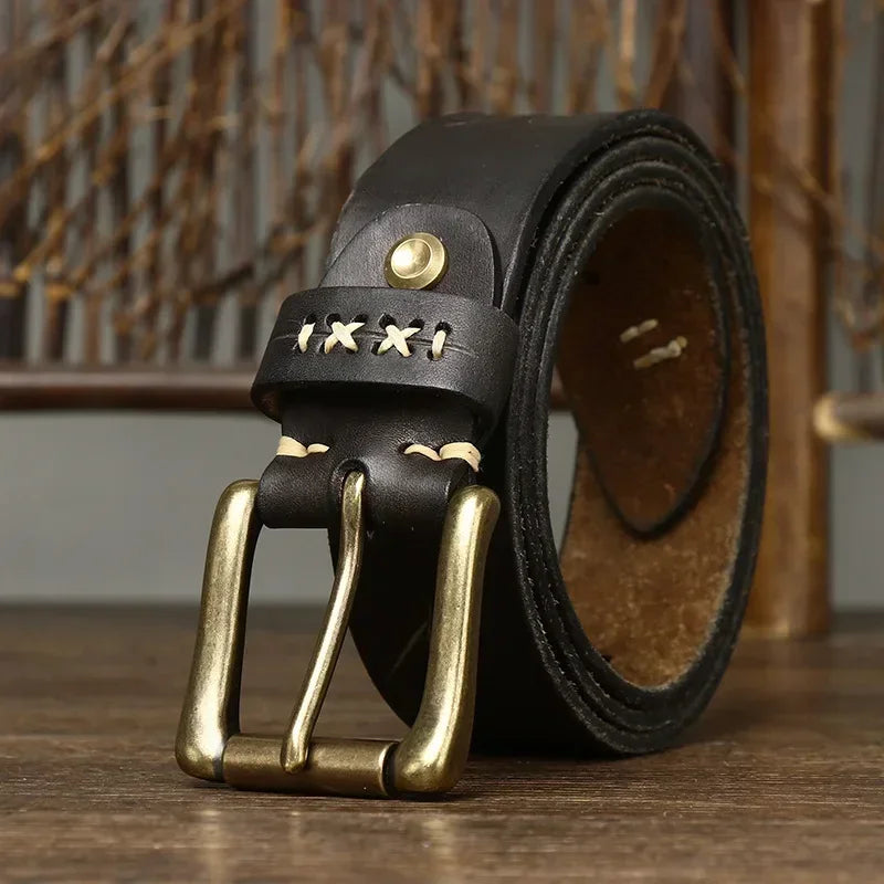 3.8CM Men High Quality Genuine Leather Belt Luxury