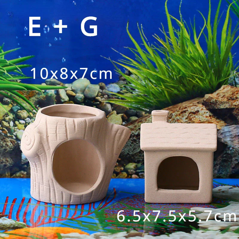 Clay Aquarium Decoration Ceramics Fish Tank Landscaping Shrimp