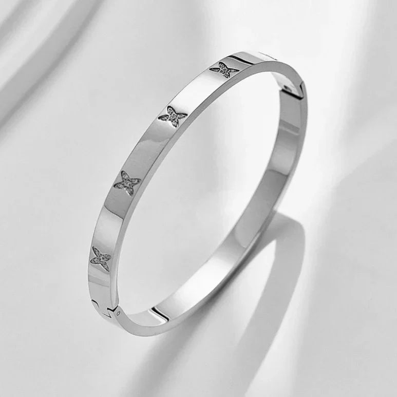 Waterproof Luxury Colorful Cubic Zirconia Bangles Stainless Steel
