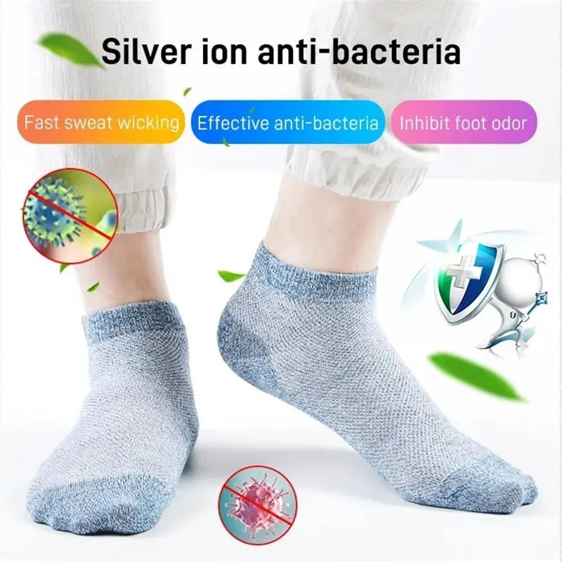 Men‘s Breathable Anti-bacterial Deodorant Socks Summer Thin Short Socks Mesh Breathable, Odor Proof, Fashion, Casual Sports Sock
