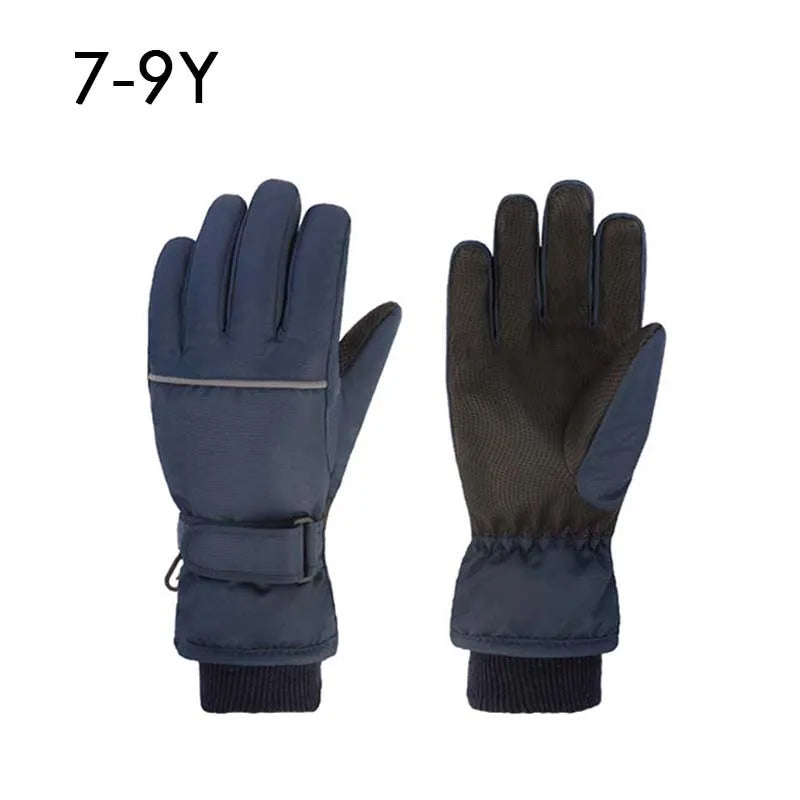 Waterproof Adult Kids Ski Gloves Thick Children Mittens