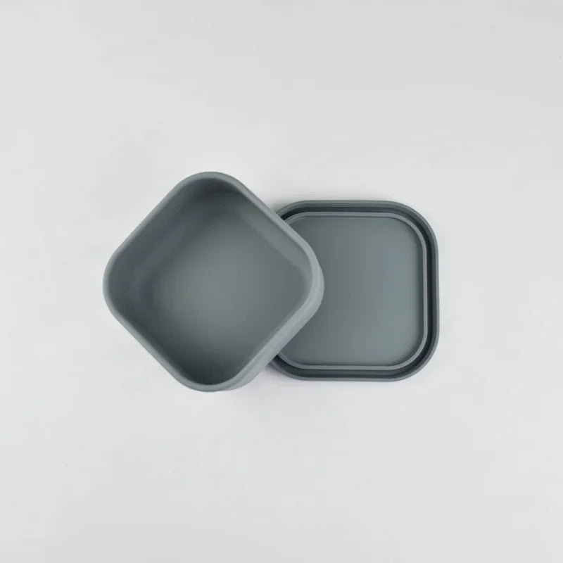 Silicone Food Container Portable Bento Lunch Box Microware