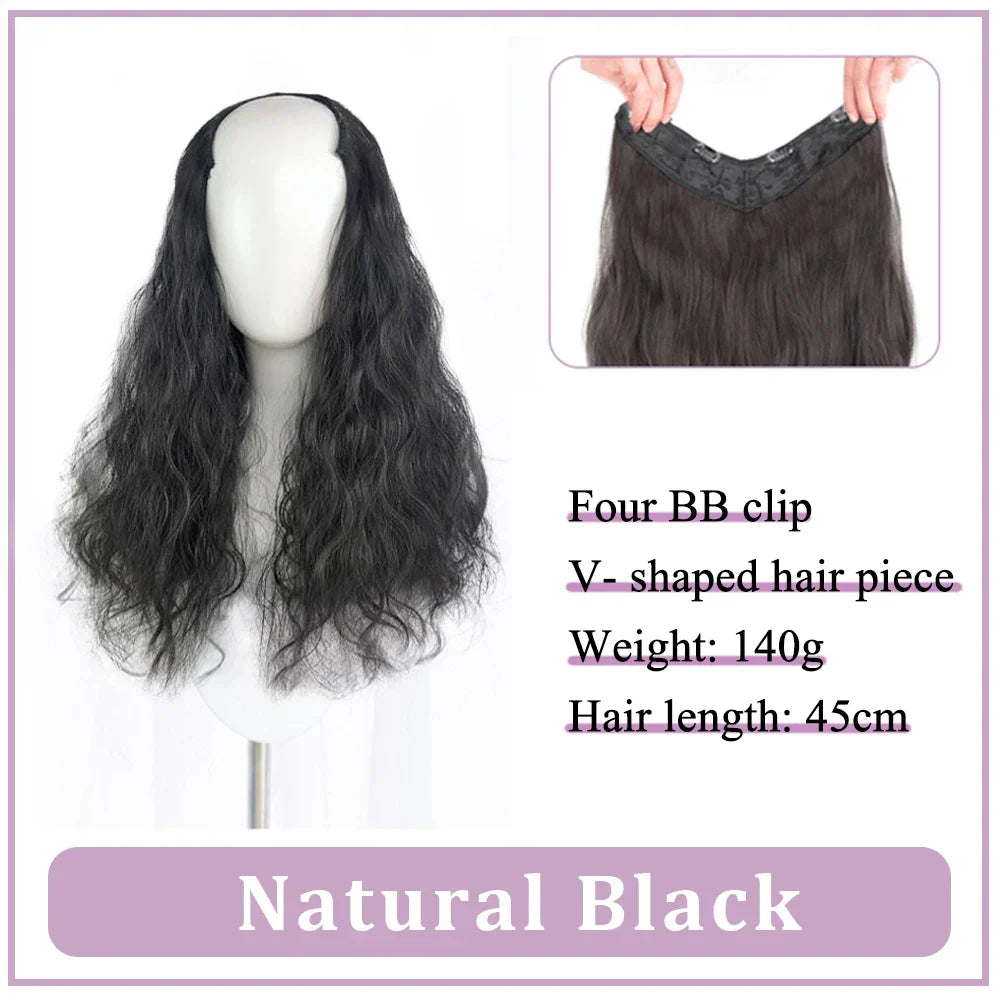WEILAI Women's V-Shaped Long Hair Extension Synthetic Wig