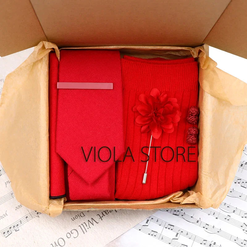 Viola Design 5PCS Gift Box Solid Cotton Sock