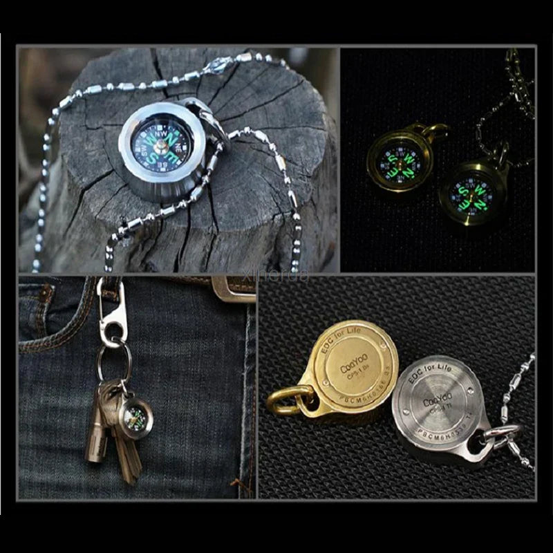 Camping Hiking Portable titanium alloy/Brass Pocket Golden Compass