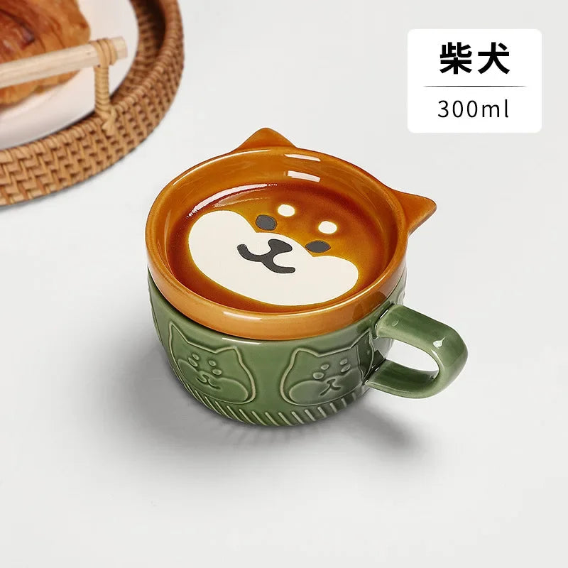 Creative Mug Cute Cartoon Animal Ceramic Mug with