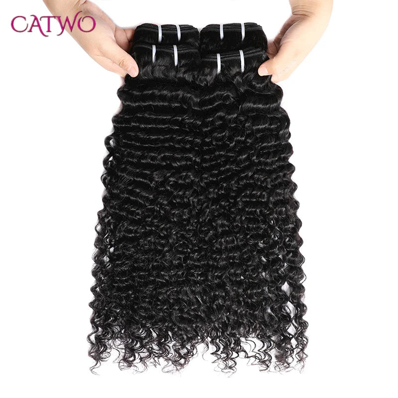 Curly Wave Hair Bundles With Lace Closure 5x5