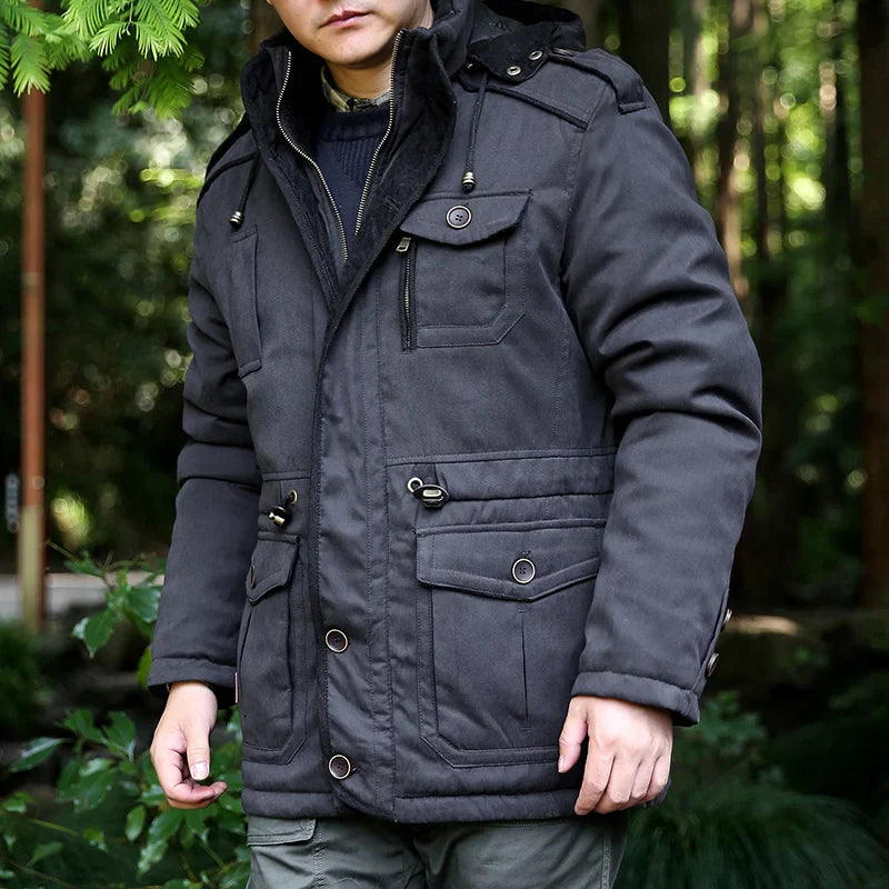 Men's Casual Jacket Fashion Winter Parkas Male Fur