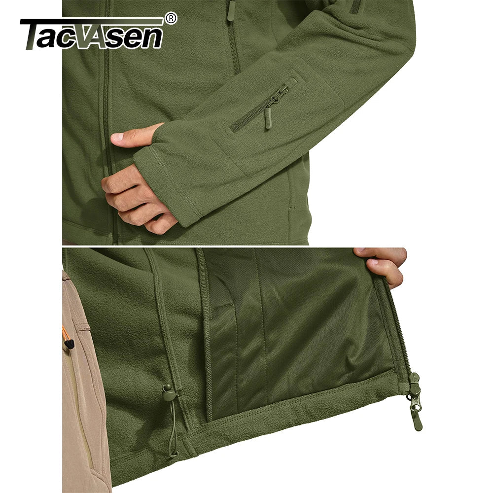 TACVASEN Winter Hooded Fleece Jackets Mens Zipper Pockets
