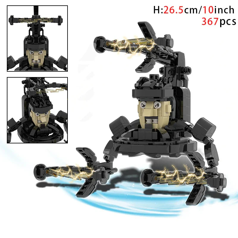 Moc Skibidi Toilet Builing Blocks Toy Titan Clock