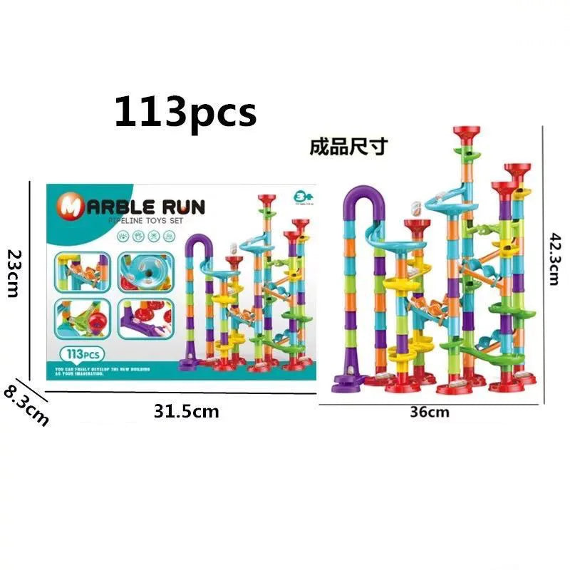 45-142PCS DIY Track Blocks Construction Marble Run Race