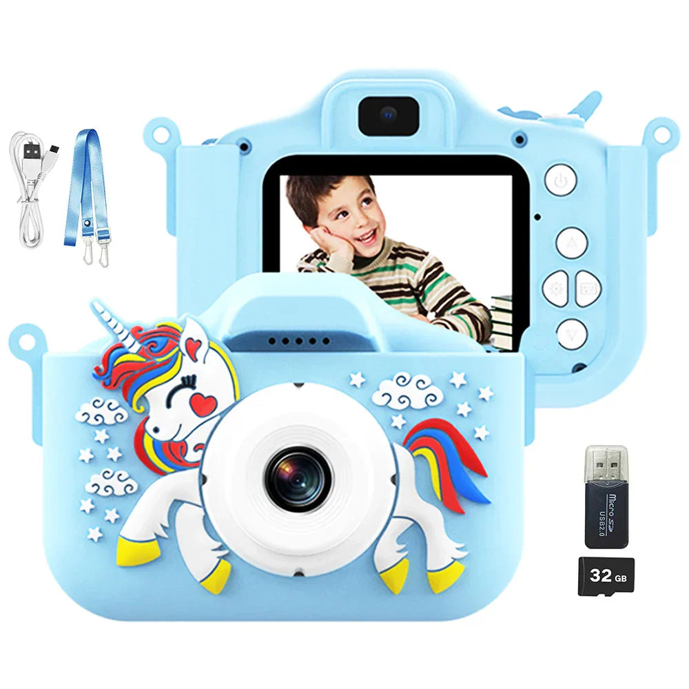 Kids Camera Toys Cute Horse Unicorn 32MP1080P HD