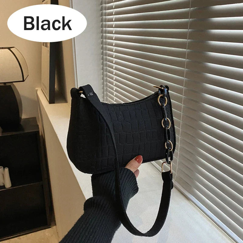 2023 Felt Shoulder Bags for Women Women's Subaxillary