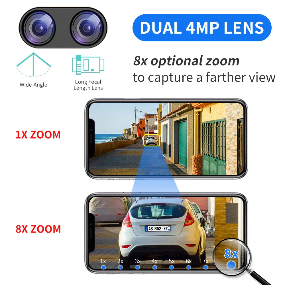 Hiseeu 4K 8MP Dual Lens PTZ Wifi IP