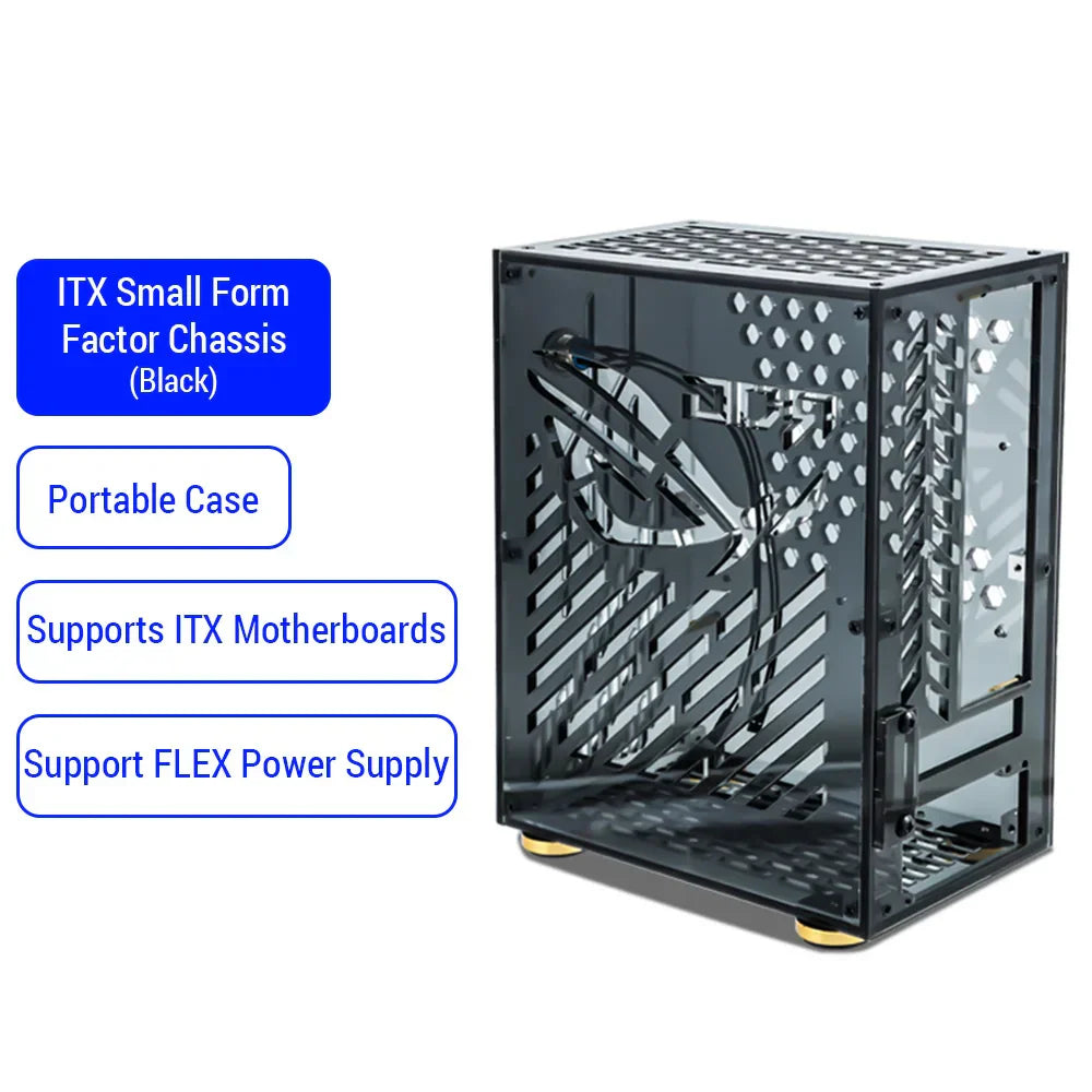 Portable Small Computer Case Plexiglass Shell Compact PC