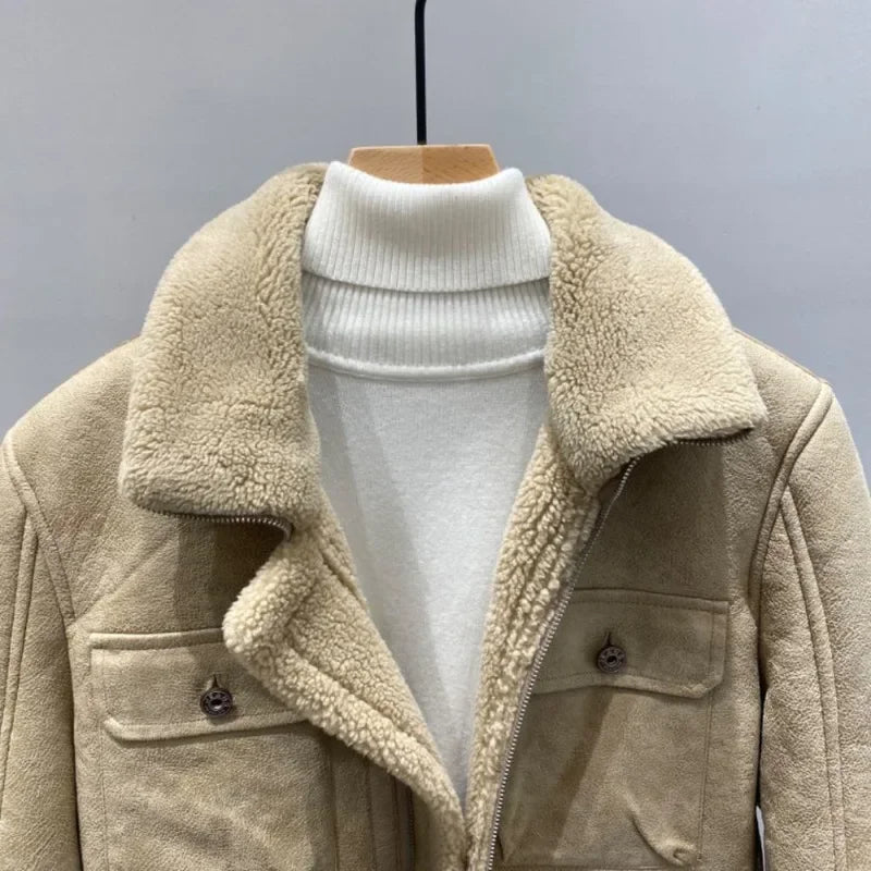 Men's Thickened Leather Jacket Autumn Winter New Casual