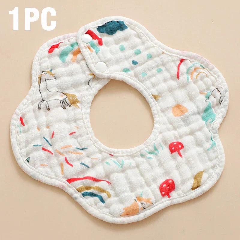 5PCS Baby Bath Towel 100% Cotton 6 Layers