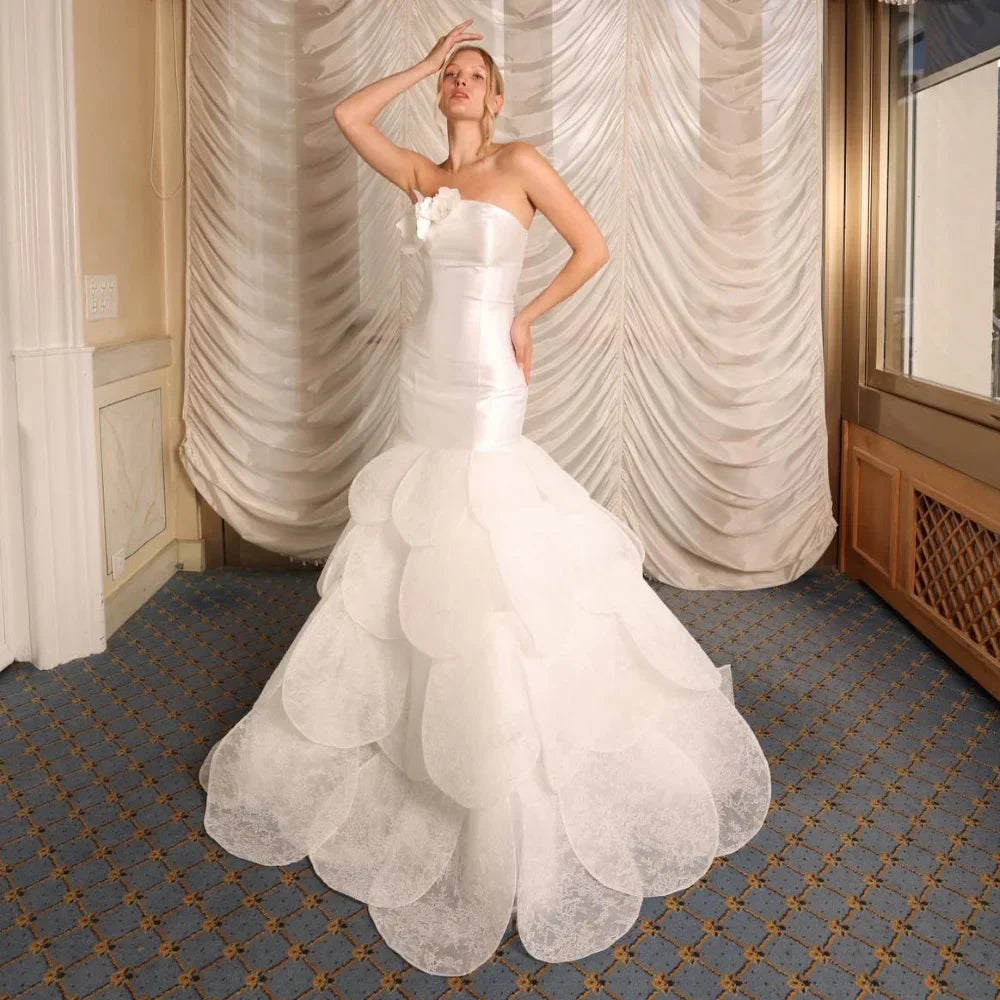 Qcenkeren Vestidos de novia Strapless Wedding Dresses ALine