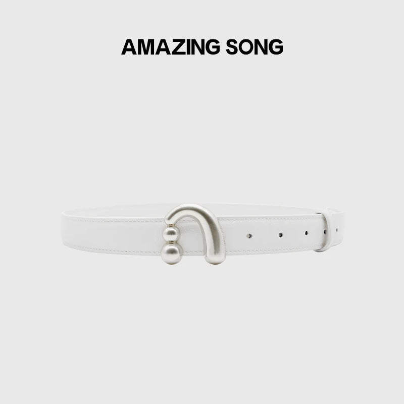 Metal Buckle Studded Belt for Women