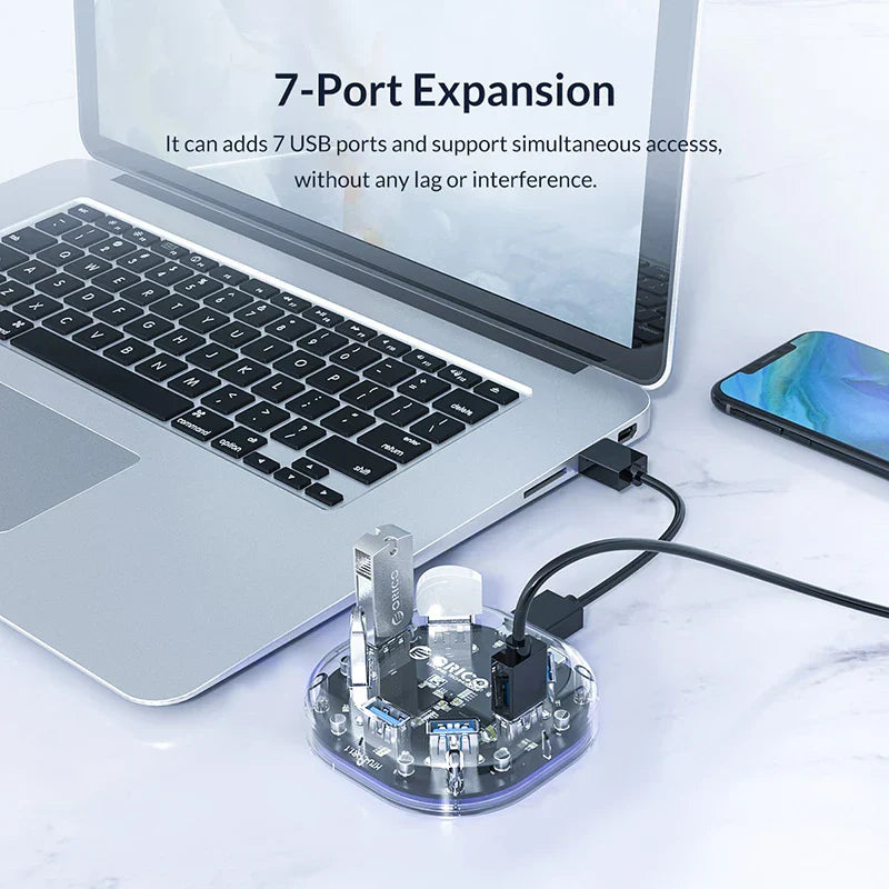ORICO Transparent Series USB HUB Multi 4 7