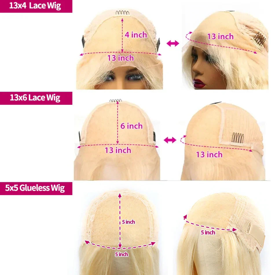 Links 250% HD Straight 613 Blonde 13x6 13X4