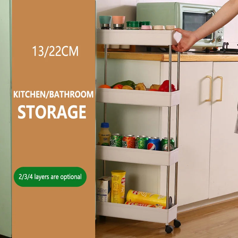 Kitchen Small Gap Storage Rack Four-story Kitchen Narrow