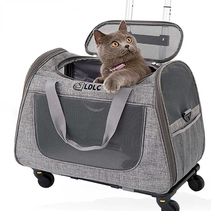 Outing Portable Breathable Puppy Carrier Pull Rod Box