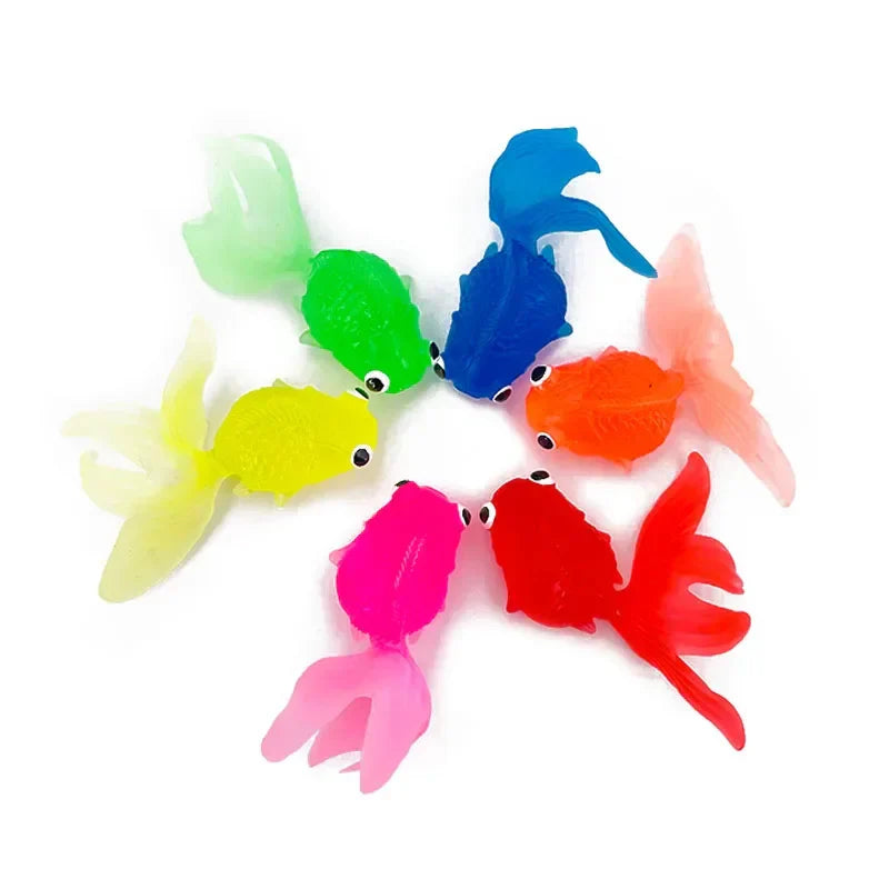 Children's 6Pcs/Set Kawaii Simulation Rubber Goldfish Baby Bath
