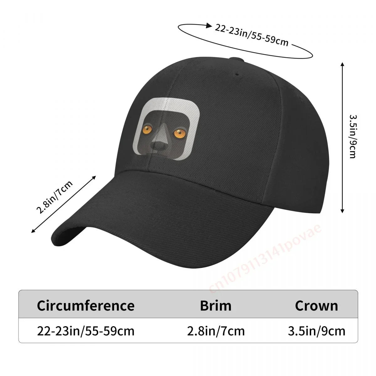 SIFAKA LEMUR Baseball Cap for Animal Lover Adjustable