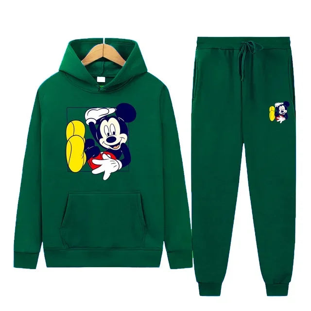 New Disney Mickey Fashion Sports Suit Printed Hoodie