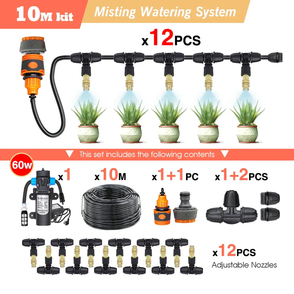 30-5M Garden Adjustable Brass Nozzle Misting Watering System
