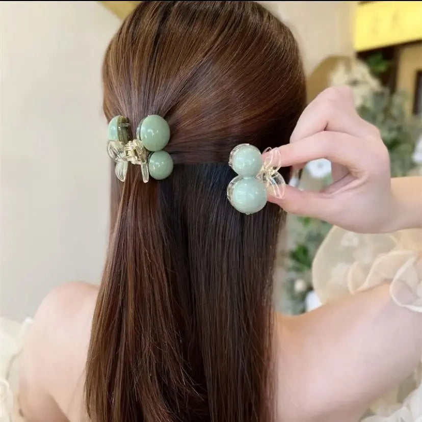 Muweordy New Large Pearl Hairpin Elegant Crab Claw
