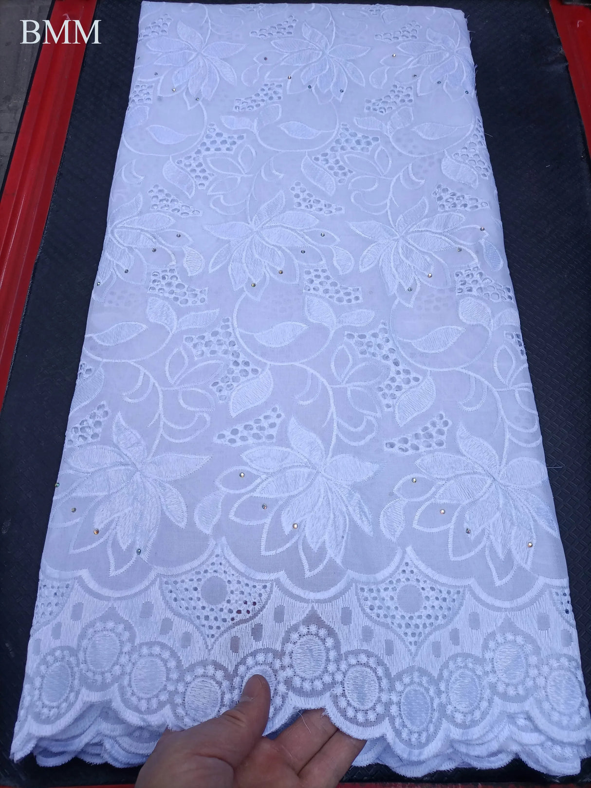 white lace fabric 5 yards nigerian lace fabric