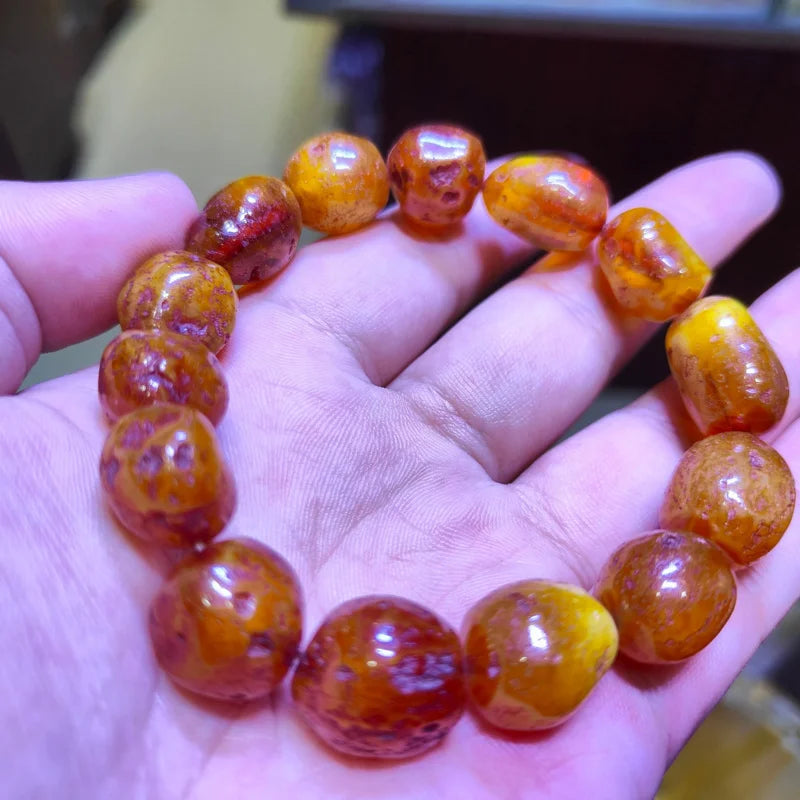 Natural Raw Amber Bracelet Men Women Healing Gemstone