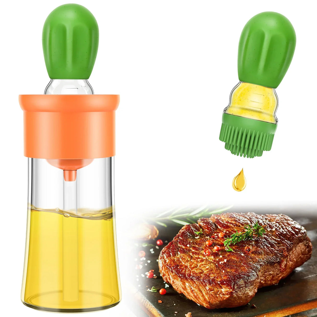 BBQ Tool Oil Bottle With Silicone Brush Oil