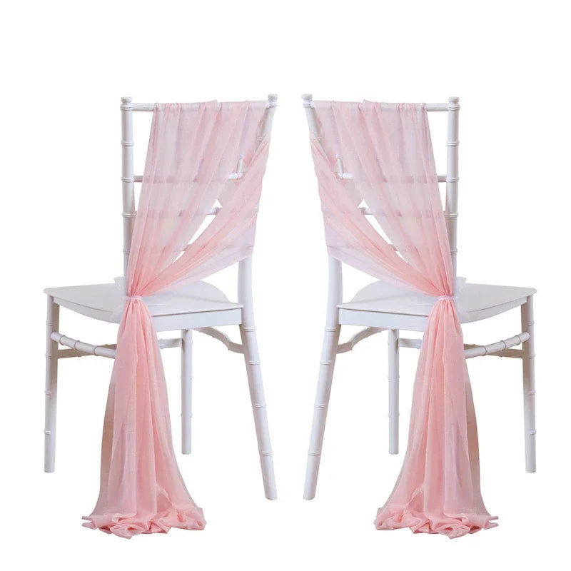 24 Pcs 17x250cm Green Chiffon Chair Sashes 12